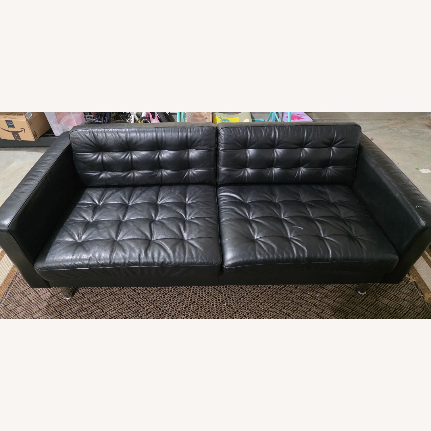 IKEA MORABO Black 3+ Seater Sofa - image-1