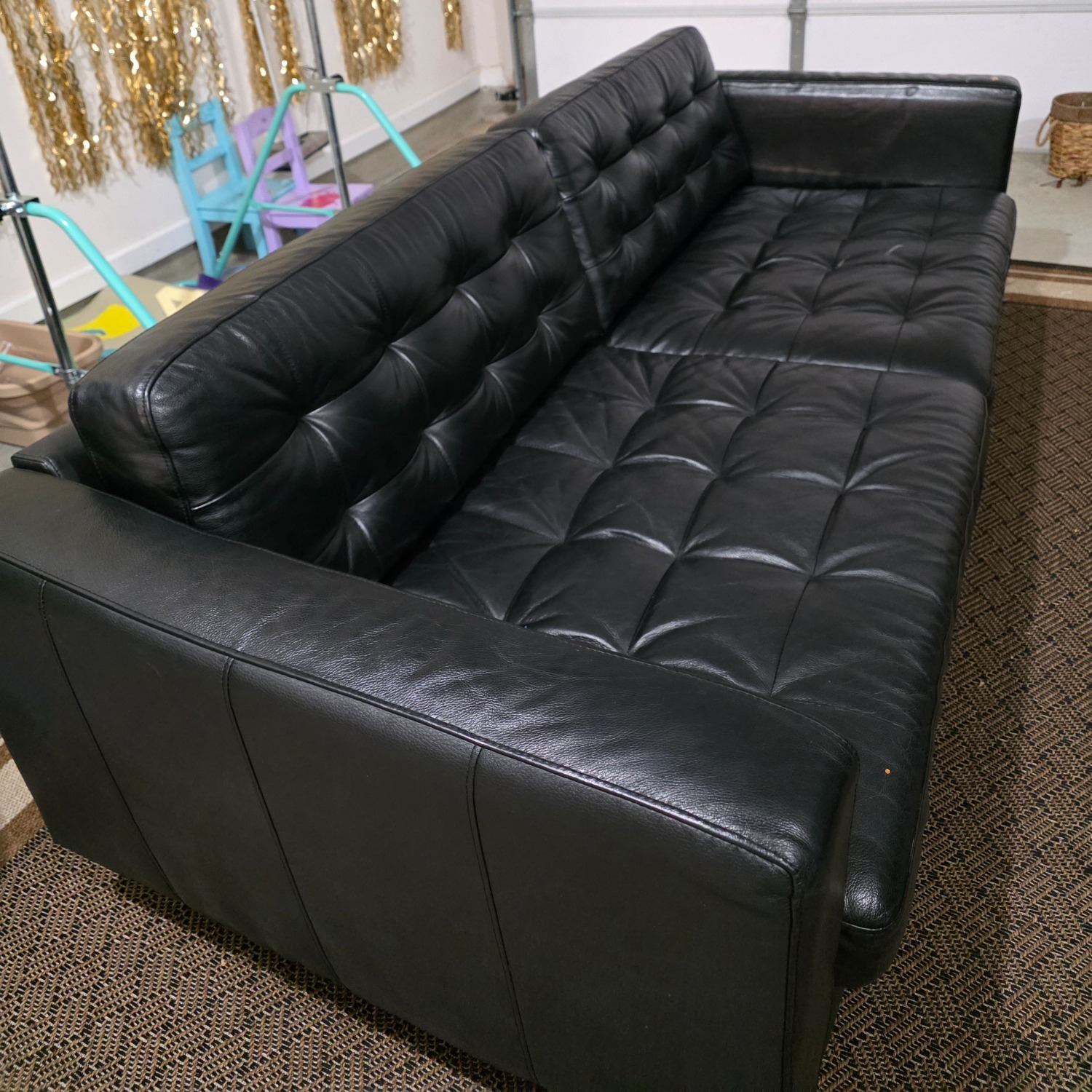 IKEA MORABO Black 3+ Seater Sofa - image-2