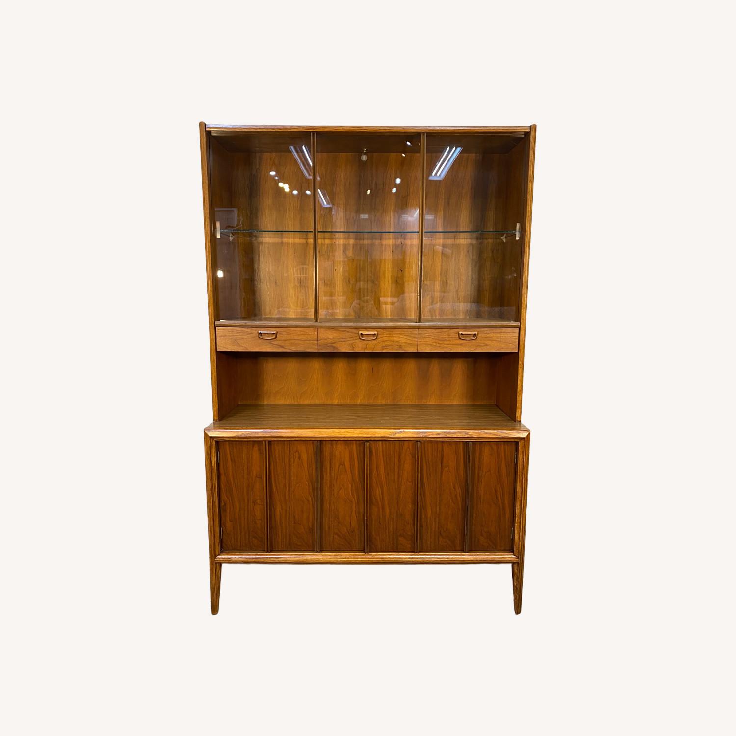 Mid-Century Modern Keller Walnut Hutch Cabinet - image-0