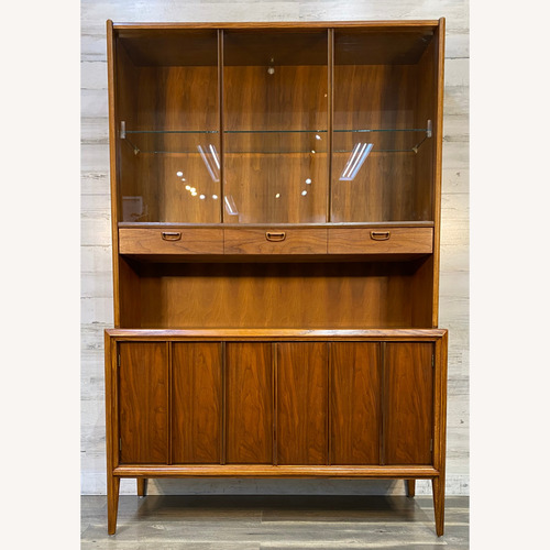 Used Mid-Century Modern Keller Walnut Hutch Cabinet for sale on AptDeco