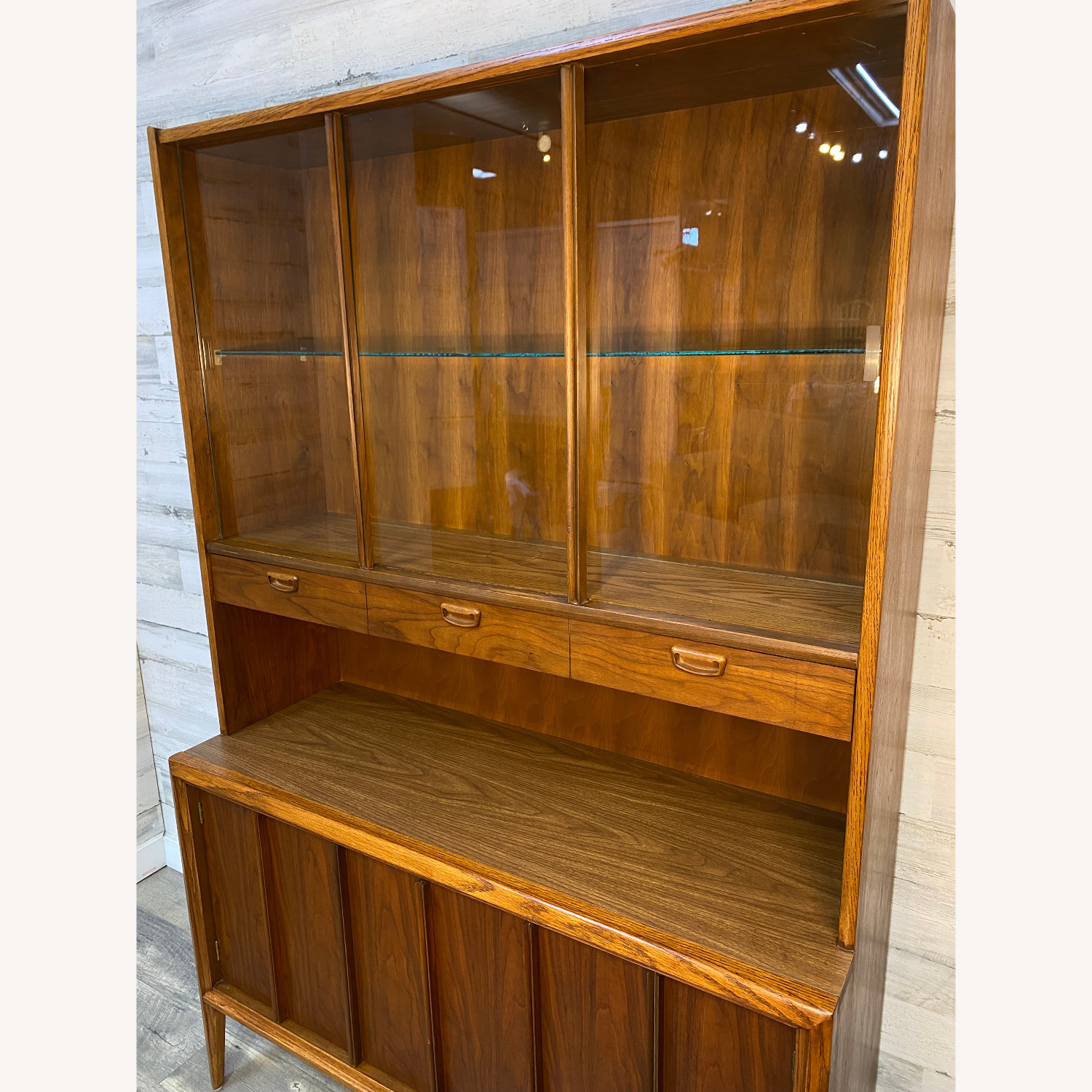 Mid-Century Modern Keller Walnut Hutch Cabinet - image-5