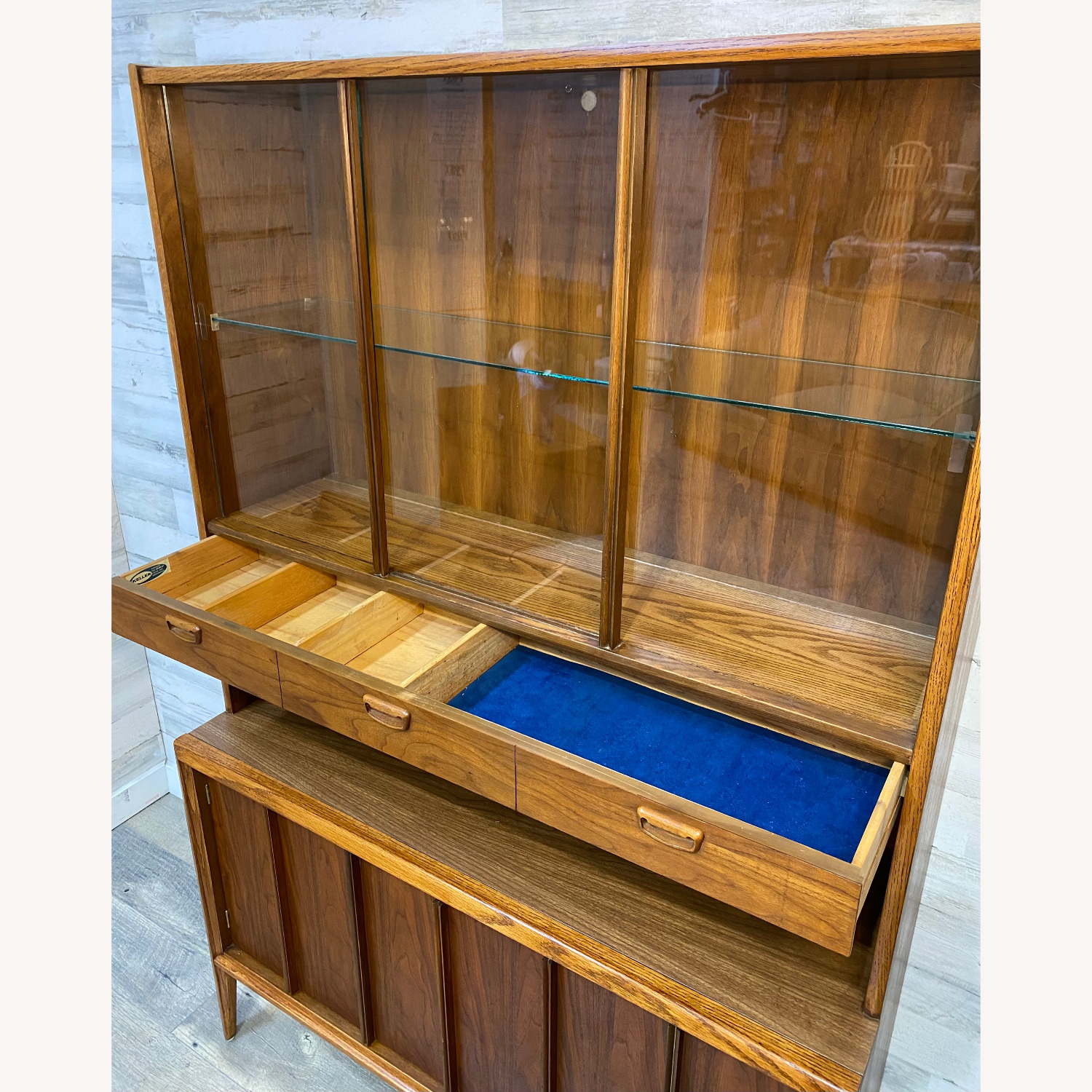 Mid-Century Modern Keller Walnut Hutch Cabinet - image-9