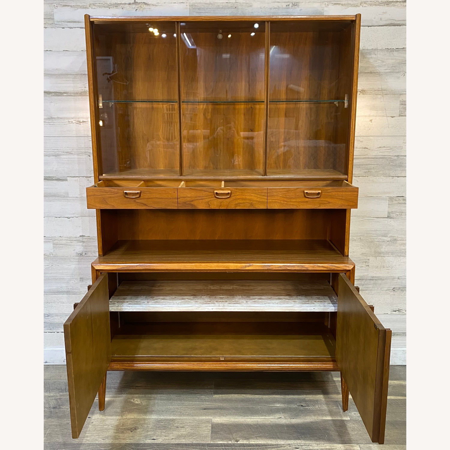 Mid-Century Modern Keller Walnut Hutch Cabinet - image-3