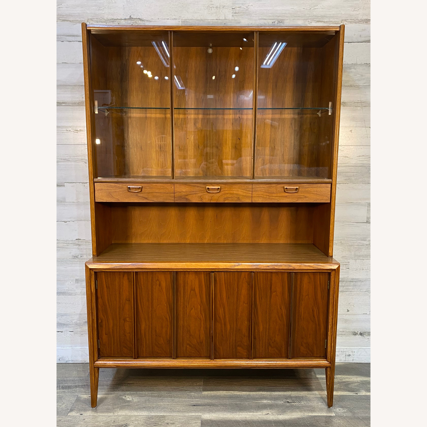 Mid-Century Modern Keller Walnut Hutch Cabinet - image-1