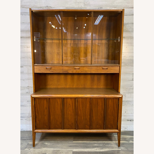 Used Mid-Century Modern Keller Walnut Hutch Cabinet for sale on AptDeco