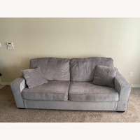 Light Gray Fabric Sleeper Sofa With Cushions