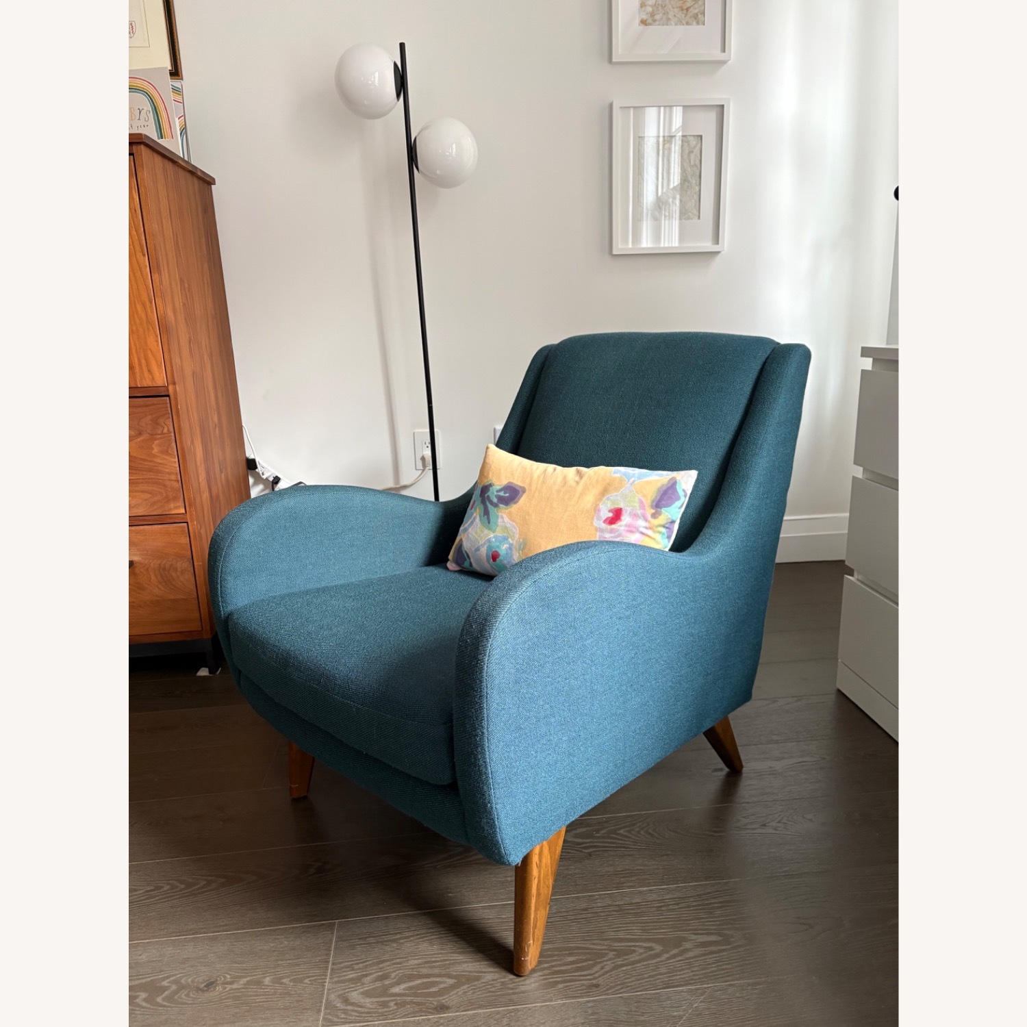 West Elm Sebastian Blue Fabric Armchair - image-2