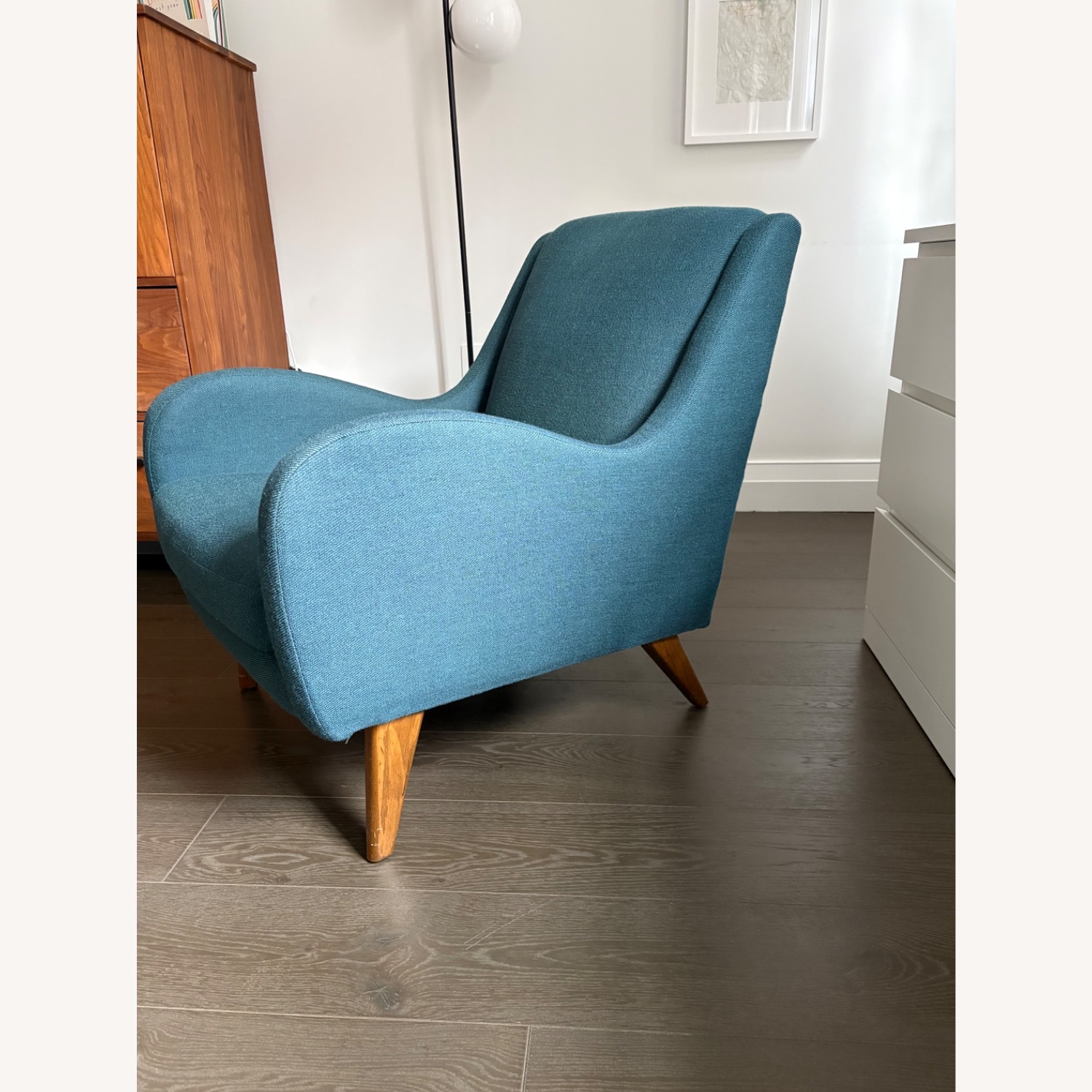 West Elm Sebastian Blue Fabric Armchair - image-1