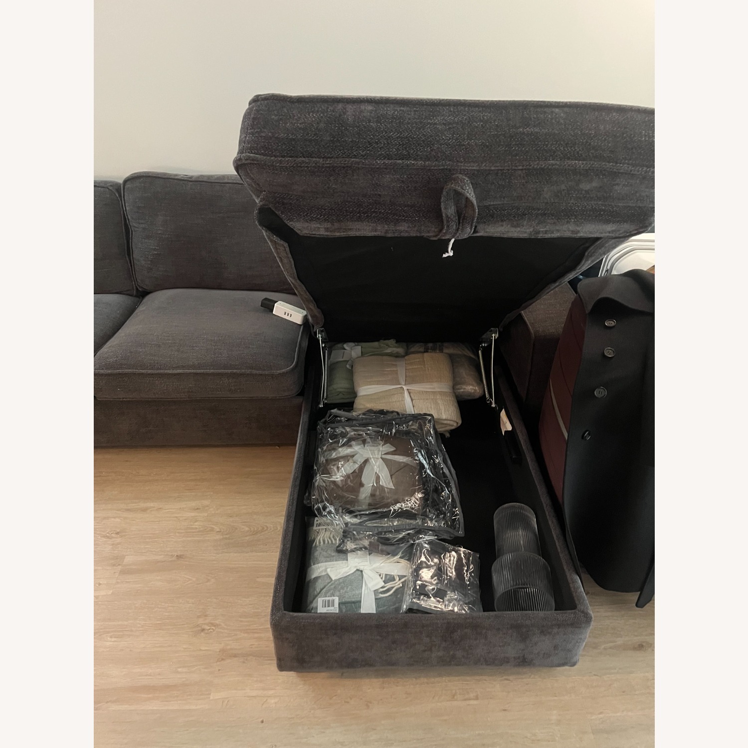 TEKAMON 99" Convertible L-Shape Sofa w/ Storage - image-2