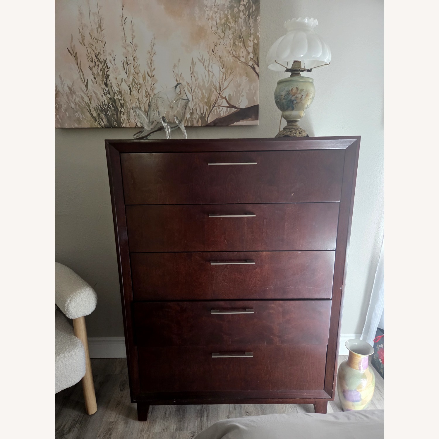 Dark Brown Wood Dresser - image-5