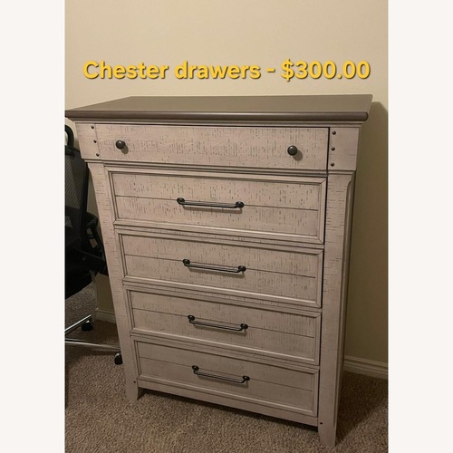 Used Light Gray Wood Dresser for sale on AptDeco