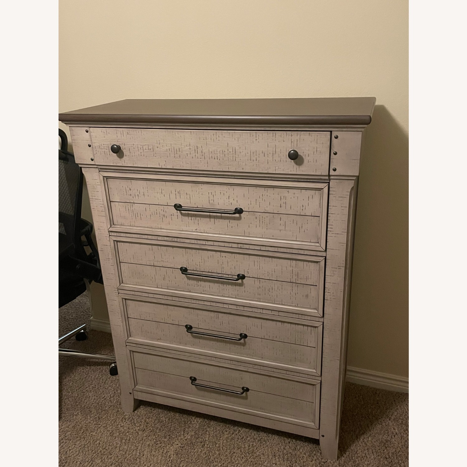 Light Gray Wood Dresser - image-2