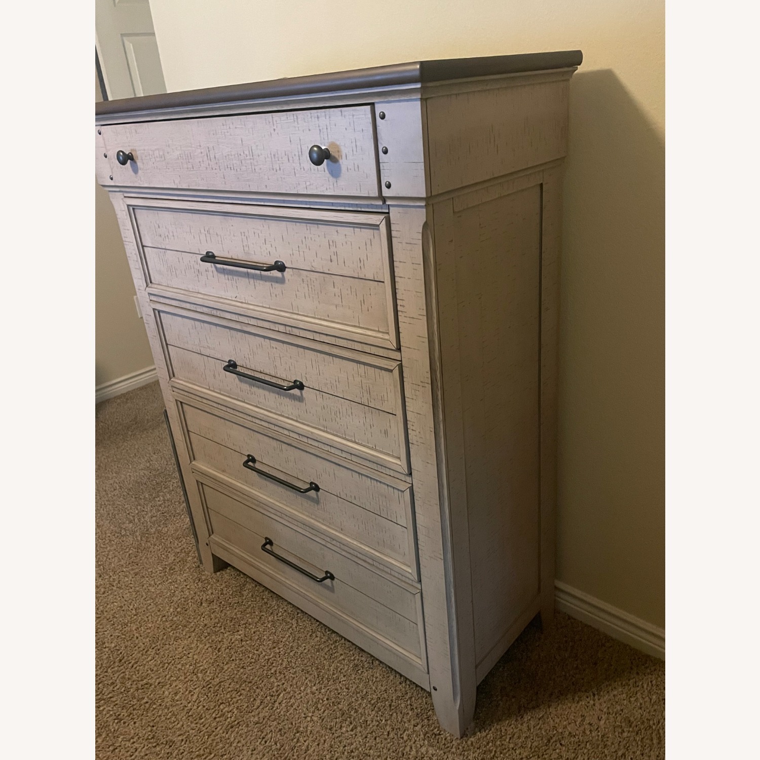 Light Gray Wood Dresser - image-3