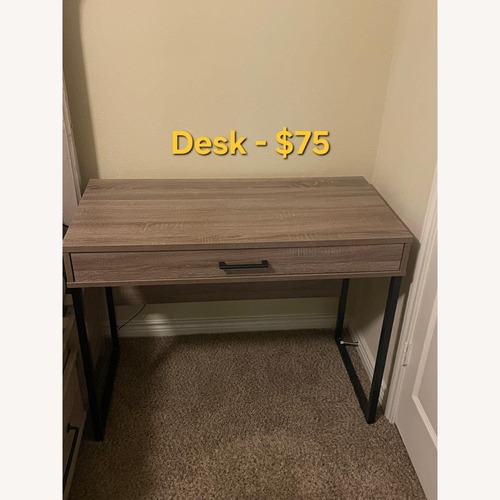 Used Light Brown Wood Veneer Desk for sale on AptDeco