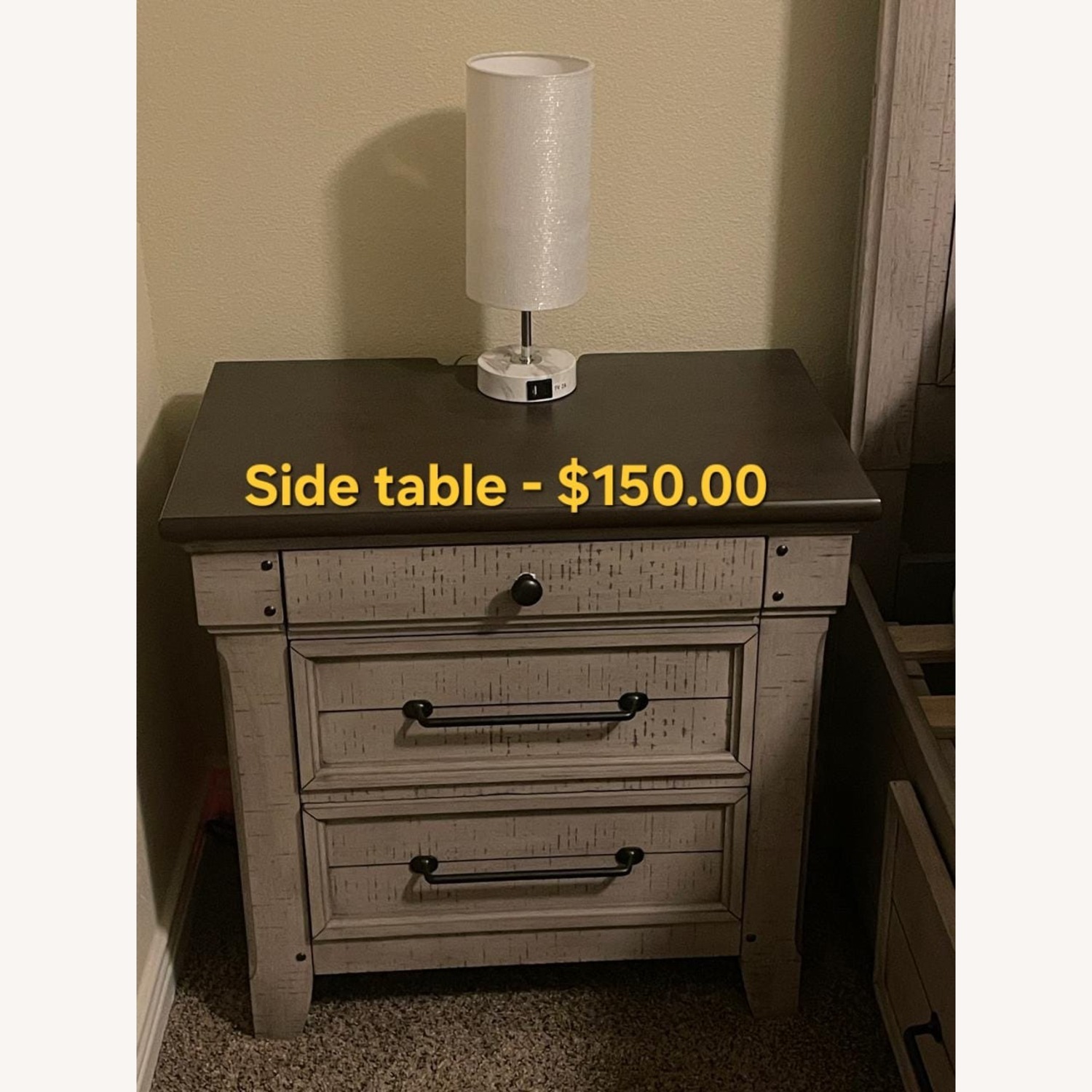 Light Gray Side Table - image-1