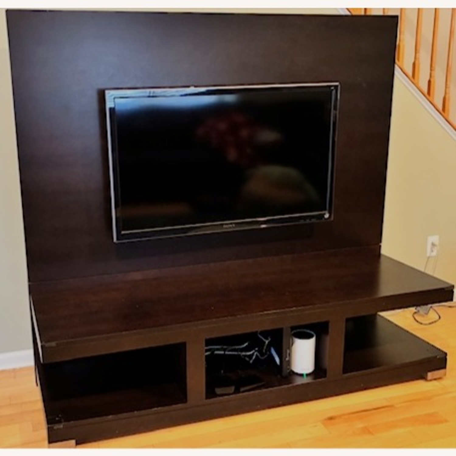 Modern Dark Wood Entertainment Stand  - image-2