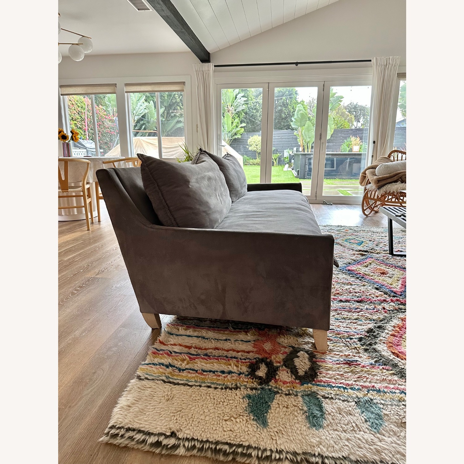 West Elm Bliss Dark Gray Fabric 3+ Seater Sofa - image-3