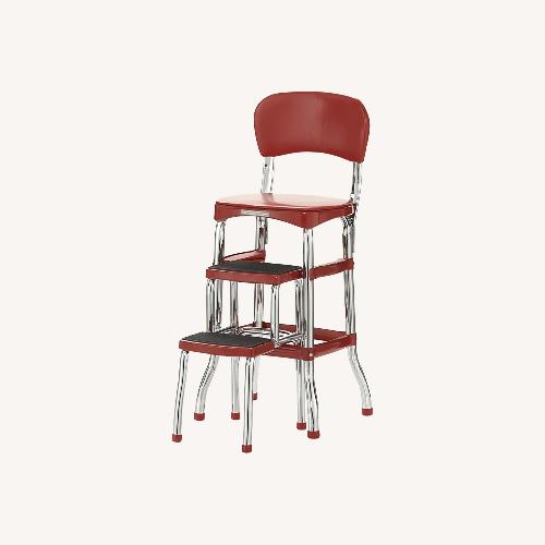 Used COSCO Retro Red Counter Chair & Step Stool for sale on AptDeco