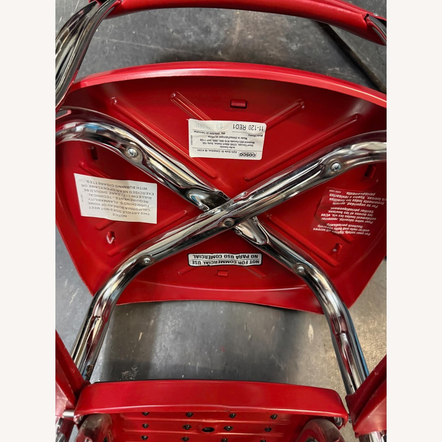 COSCO Retro Red Counter Chair & Step Stool - image-5