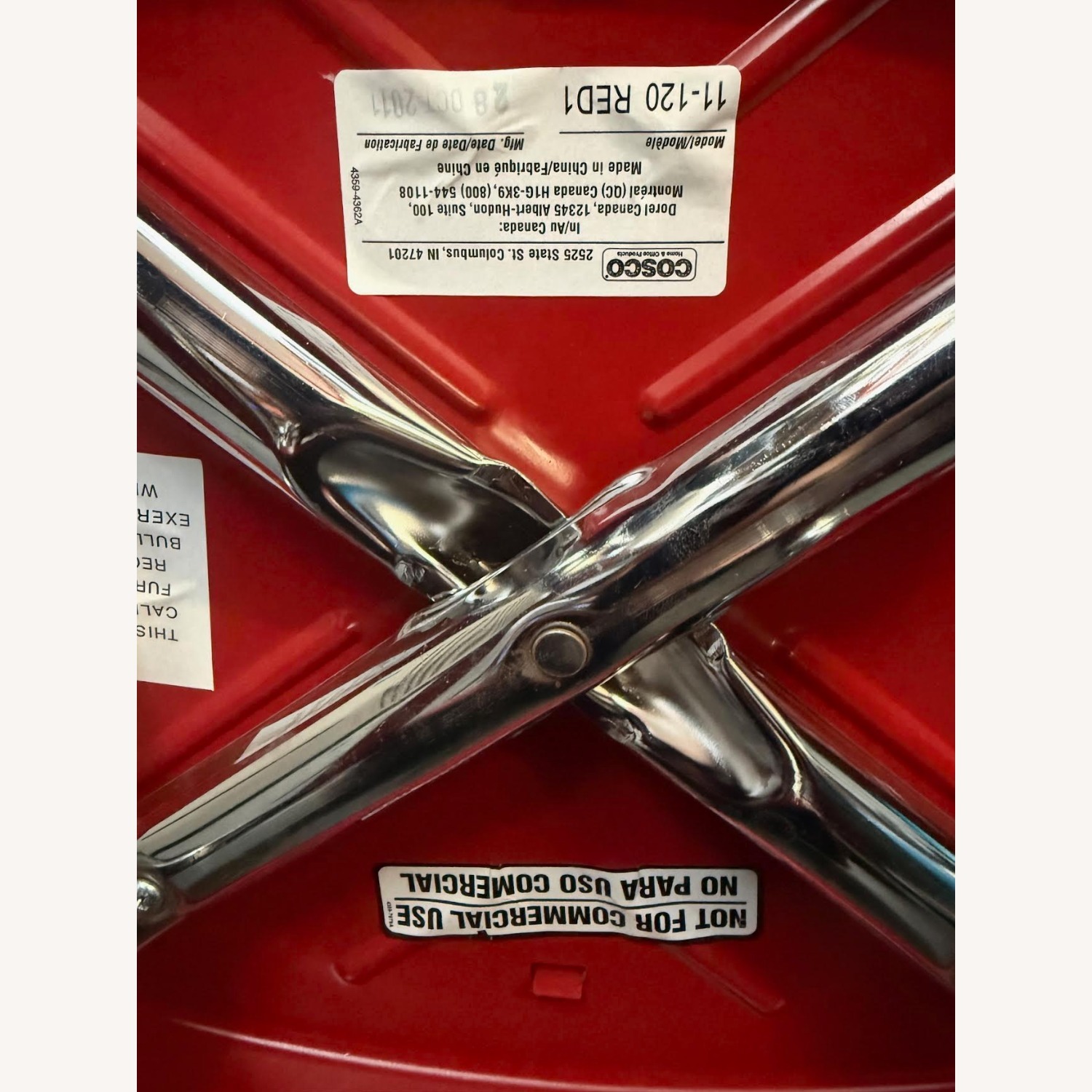 COSCO Retro Red Counter Chair & Step Stool - image-6