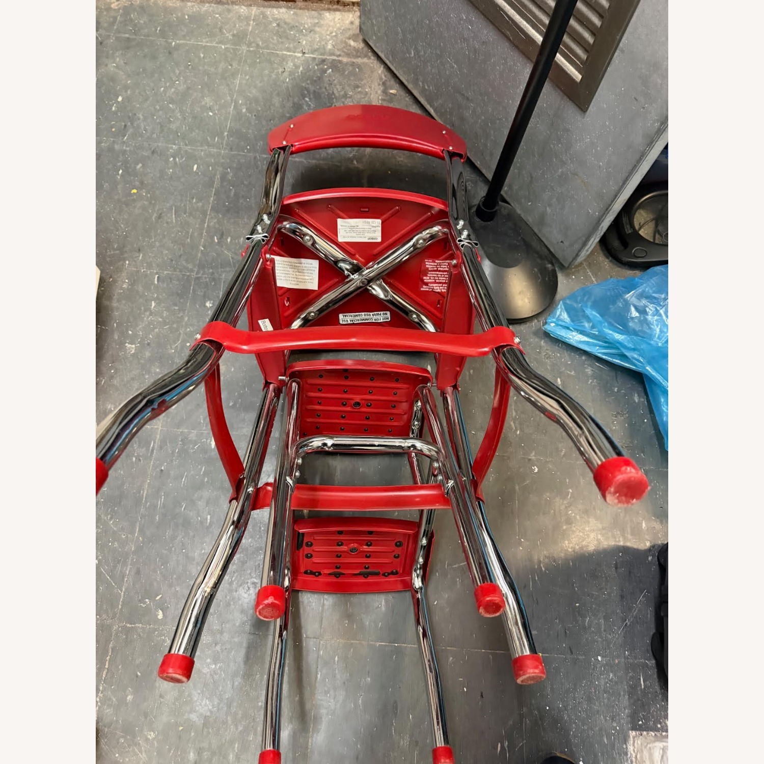 COSCO Retro Red Counter Chair & Step Stool - image-8