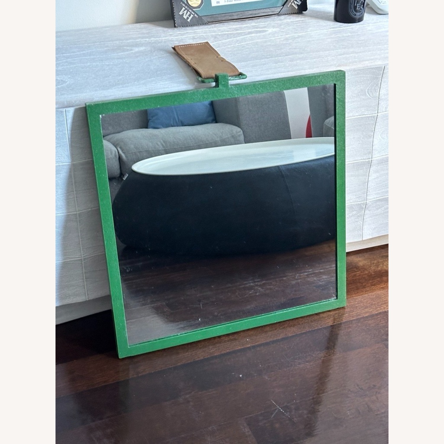 Green Metal Wall Mirror - image-0