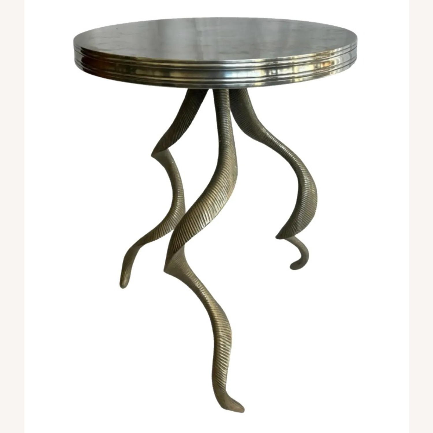 1980s Arthur Court Aluminum Side Table - image-1