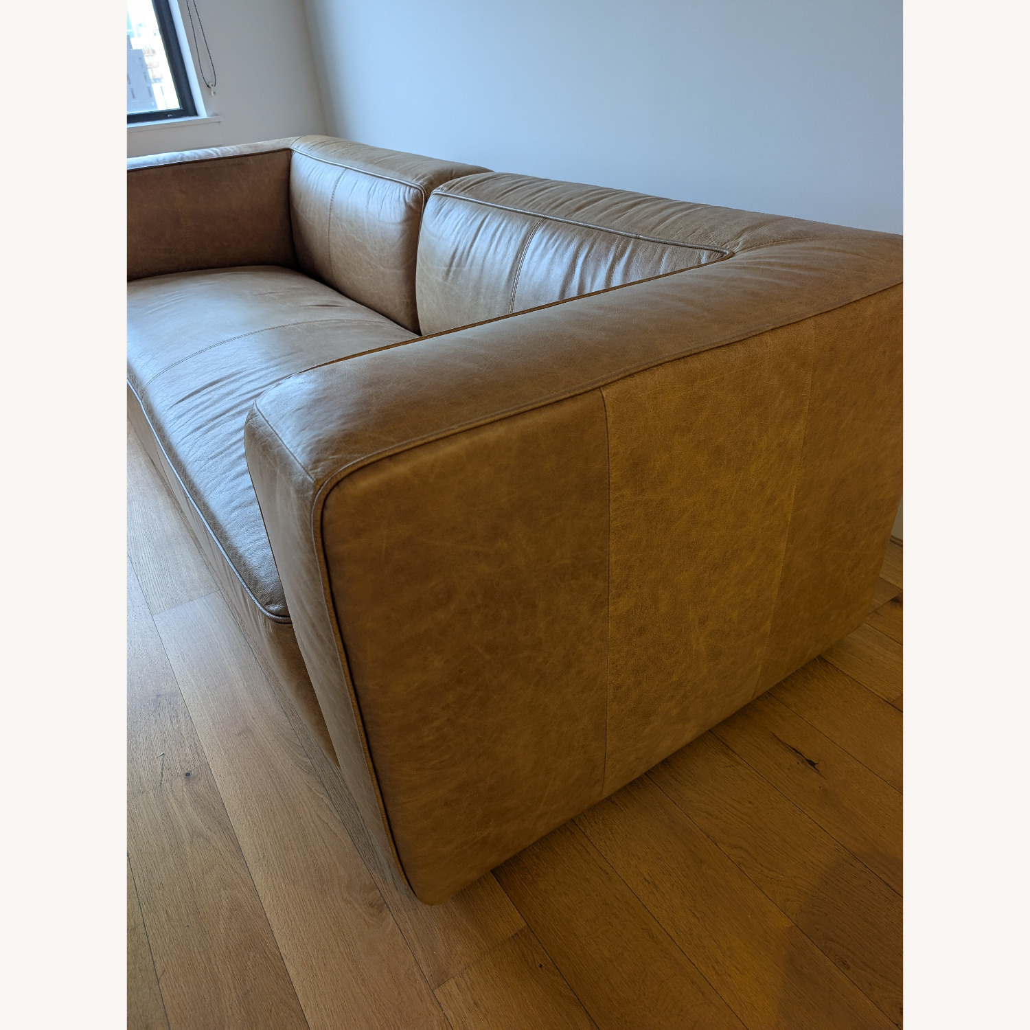CB2 Lenyx Light Brown Leather 2 Seater Sofa - image-3