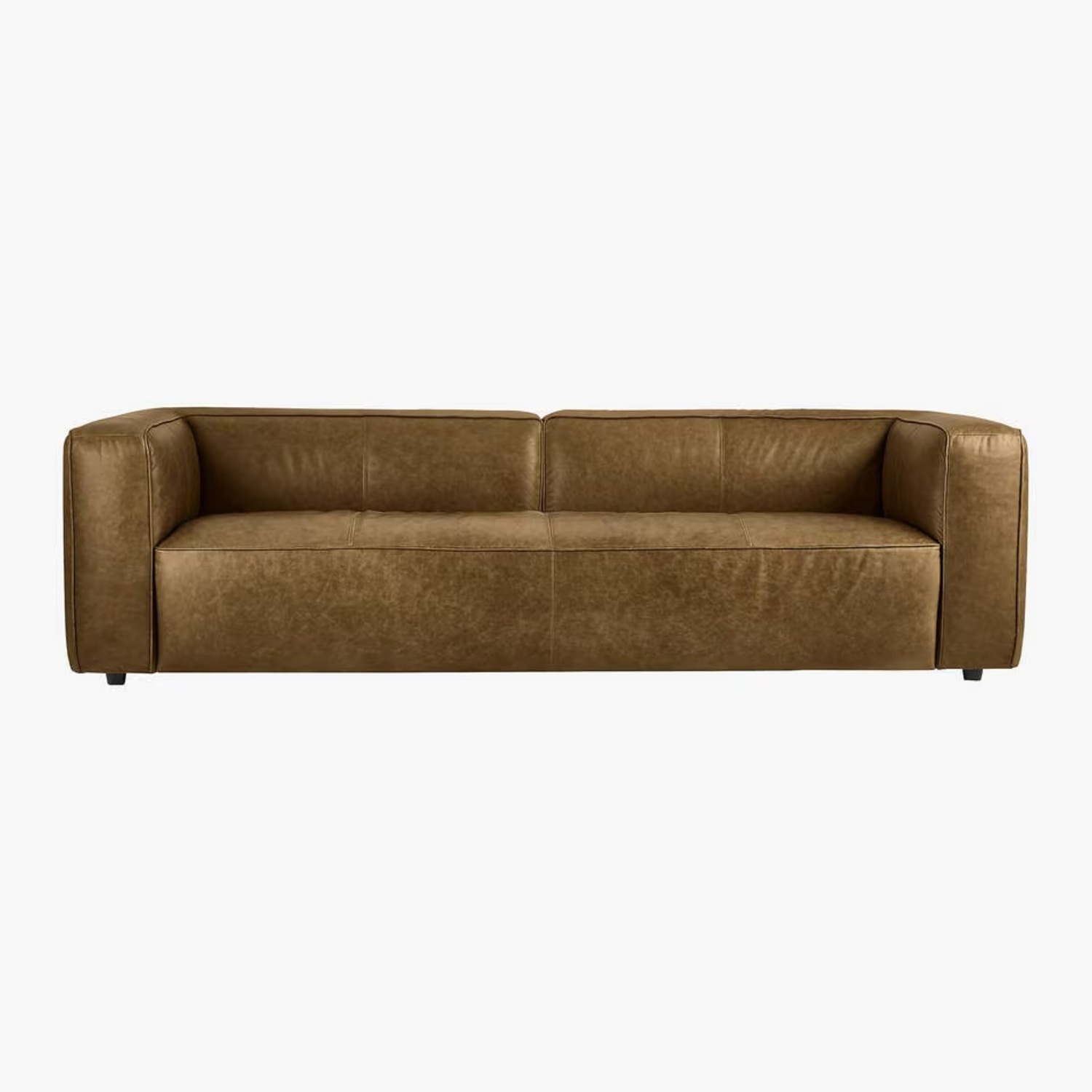 CB2 Lenyx Light Brown Leather 2 Seater Sofa - image-8