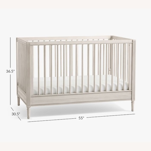 Used Pottery Barn Kids Harlow Light Gray Wood Crib for sale on AptDeco