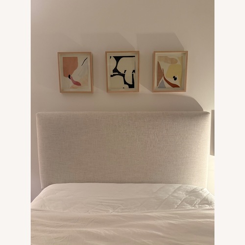 Used One King's Lane Natural Linen Headboard for sale on AptDeco