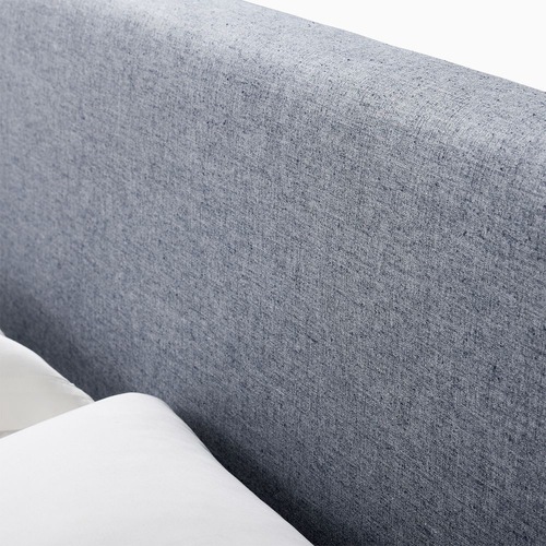 Used West Elm Emmett Dark Gray Linen Twin Bed for sale on AptDeco