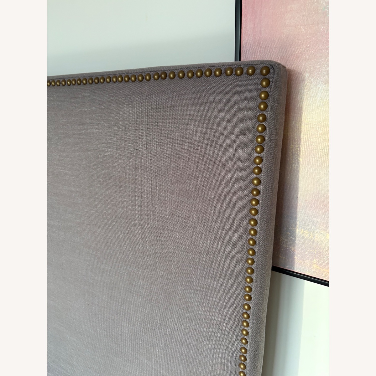 West Elm Emmett Dark Gray Linen Twin Bed - image-2