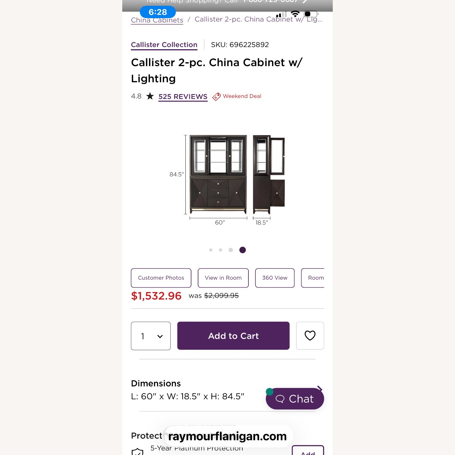 Callister 2 pc China Cabinet - image-1