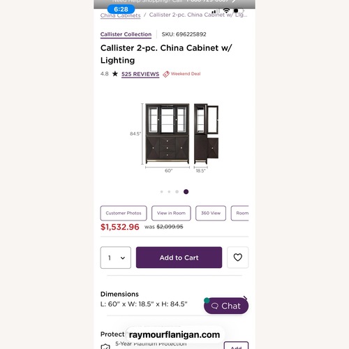 Used Callister 2 pc China Cabinet for sale on AptDeco