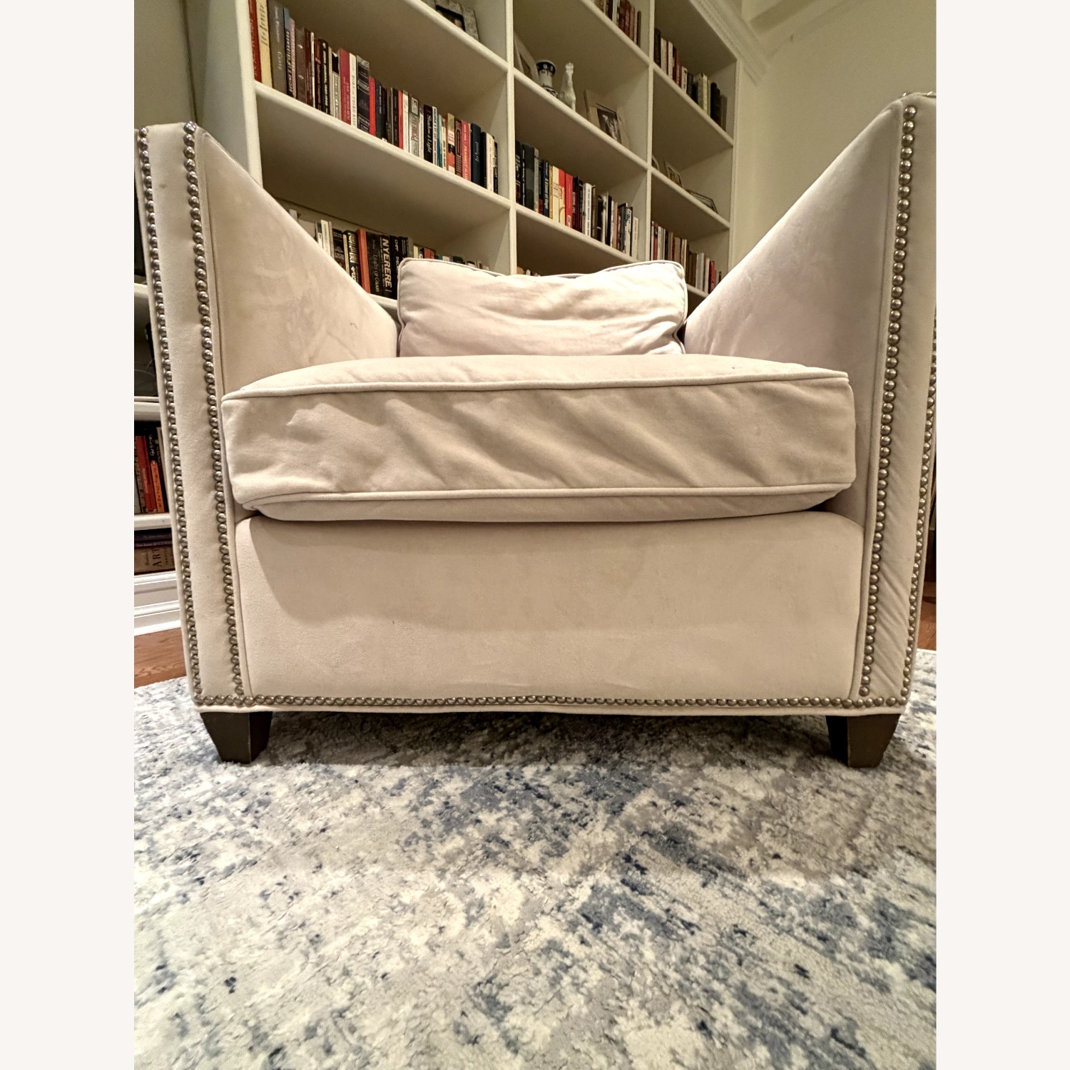 Pottery Barn Irving Natural Microsuede Armchair - image-1