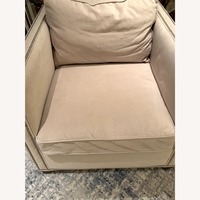 Pottery Barn Irving Natural Microsuede Armchair
