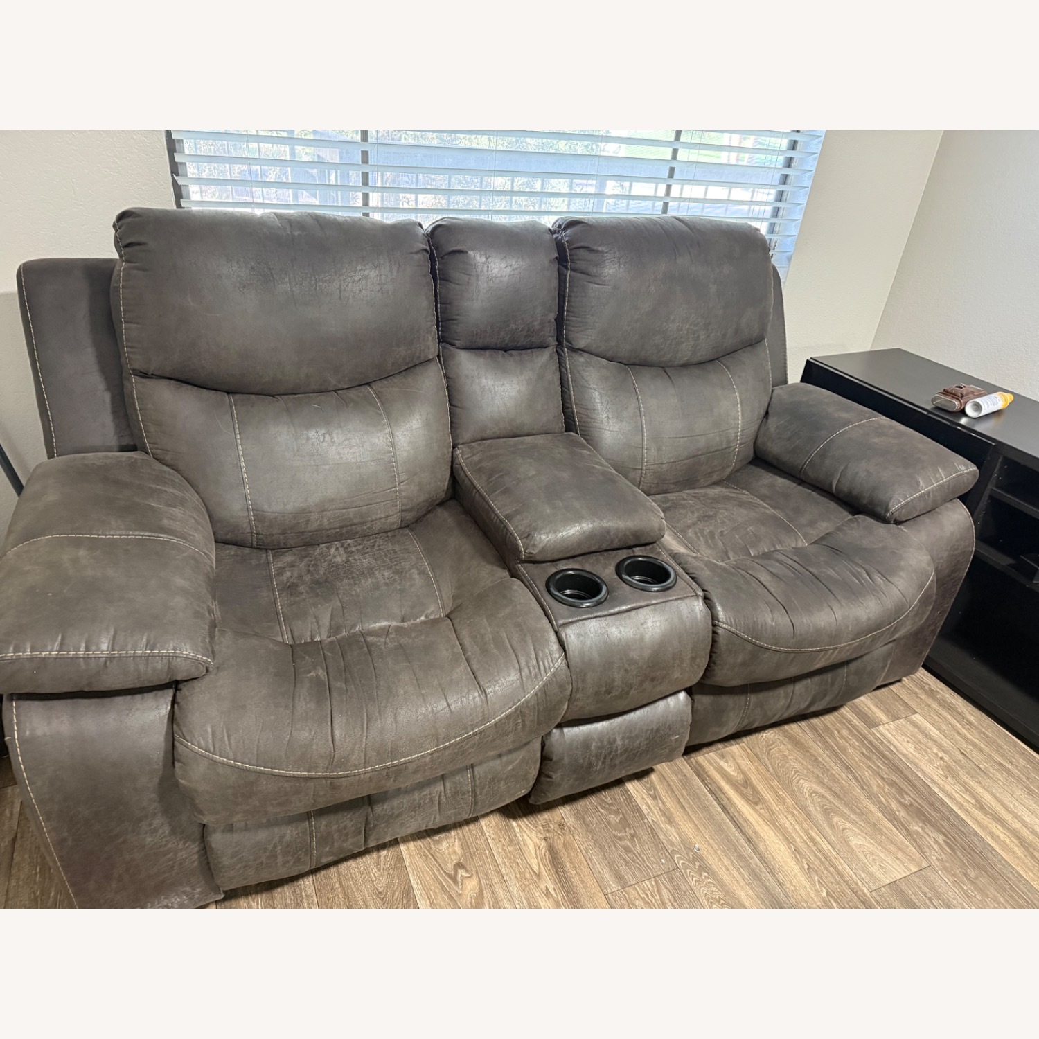 Light Gray Fabric 2 Seater Sofa - image-2