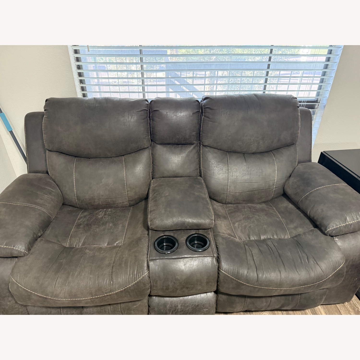 Light Gray Fabric 2 Seater Sofa - image-1