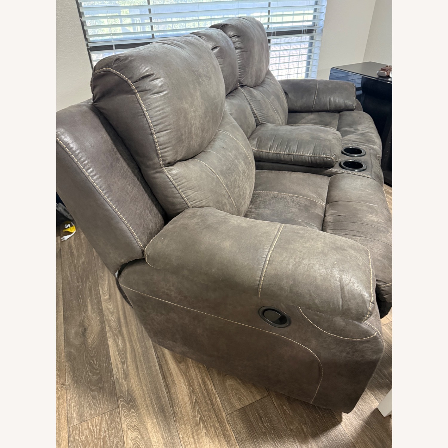 Light Gray Fabric 2 Seater Sofa - image-3