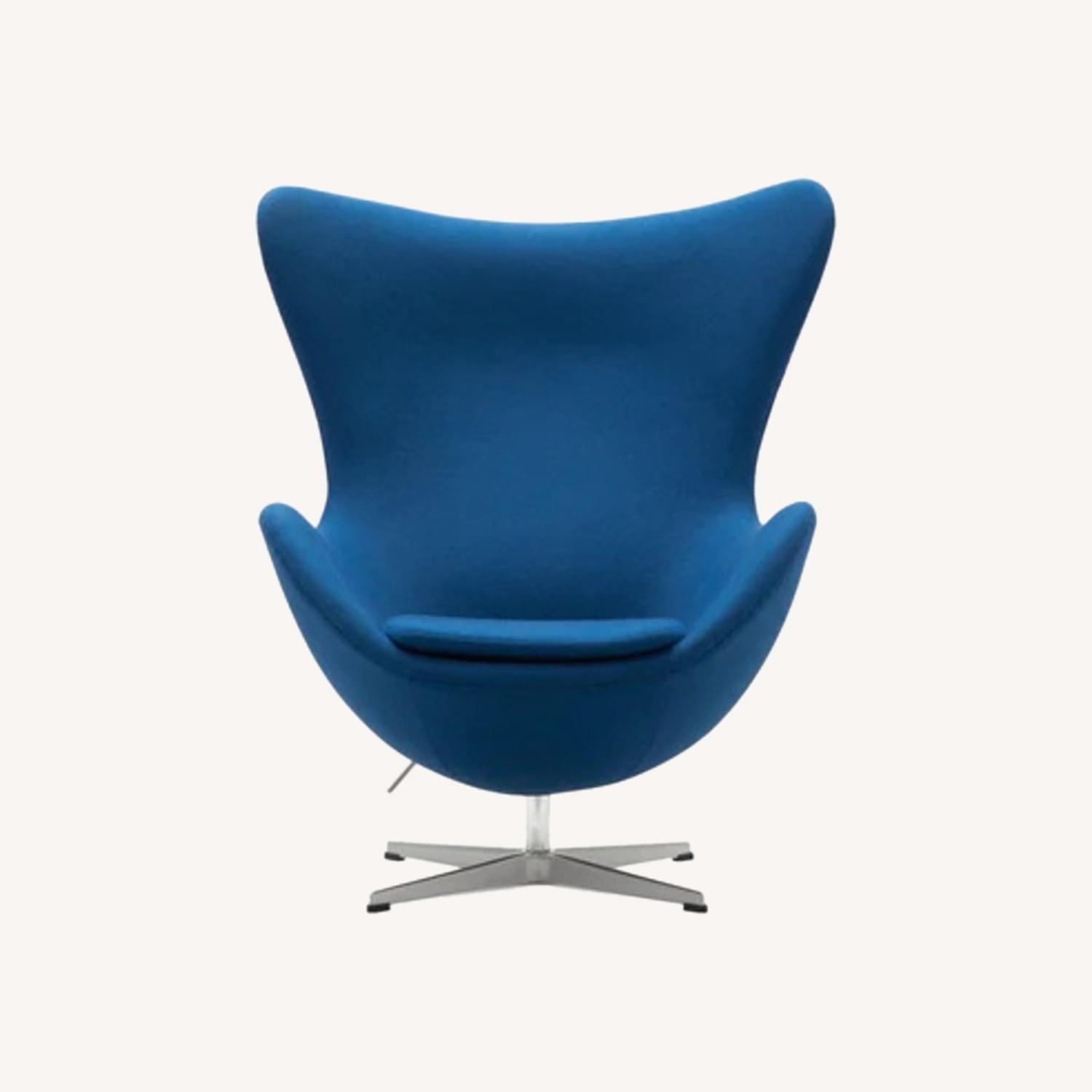 Interior Icons Arne Chair Blue Wool Armchair - image-0