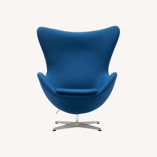 Used Interior Icons Arne Chair Blue Wool Armchair for sale on AptDeco