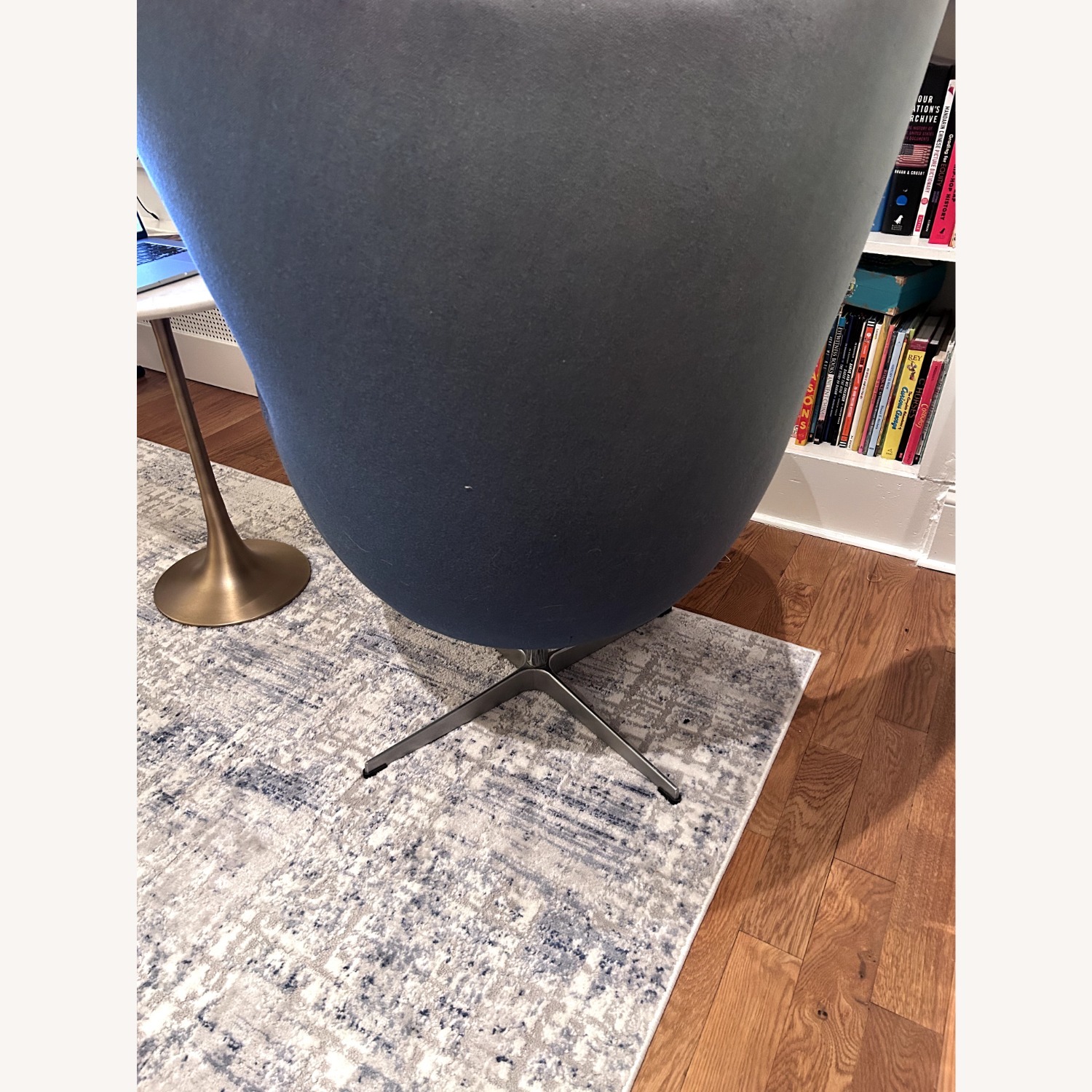 Interior Icons Arne Chair Blue Wool Armchair - image-4