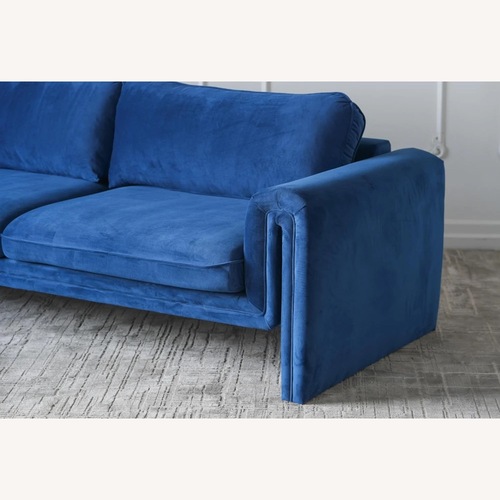 Used Blue Velvet Loveseat for sale on AptDeco