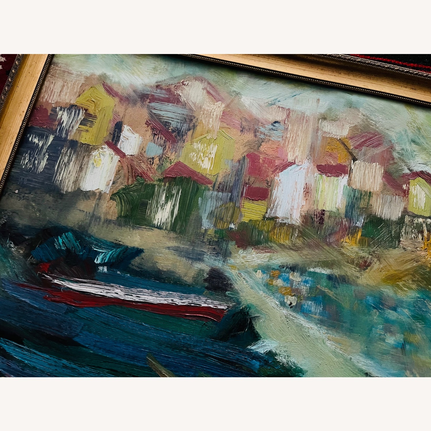 Mid Century Abstract Seascape Painting 1950s - image-6