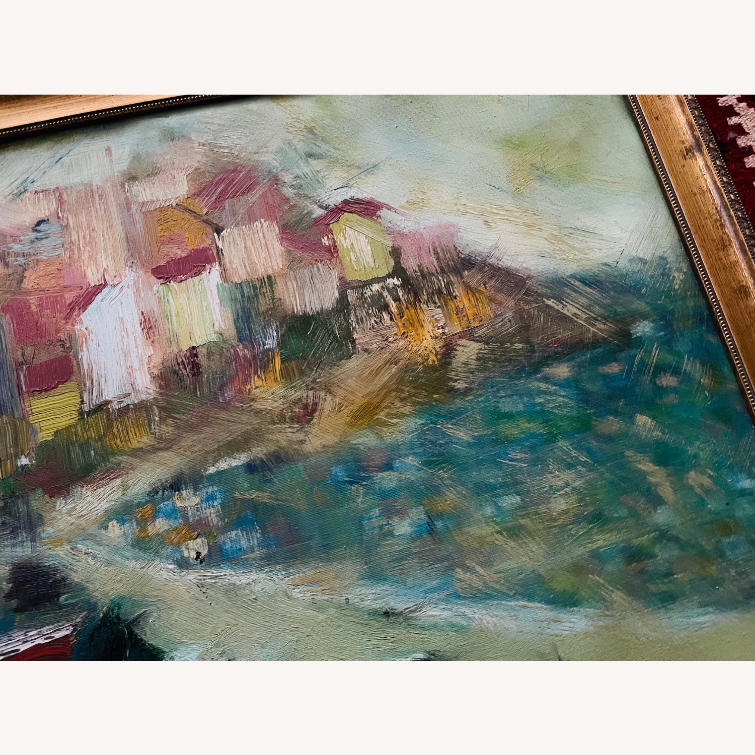 Mid Century Abstract Seascape Painting 1950s - image-8