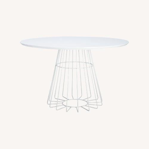 Used CB2 White Pedestal Table by Ceci Thompson for sale on AptDeco