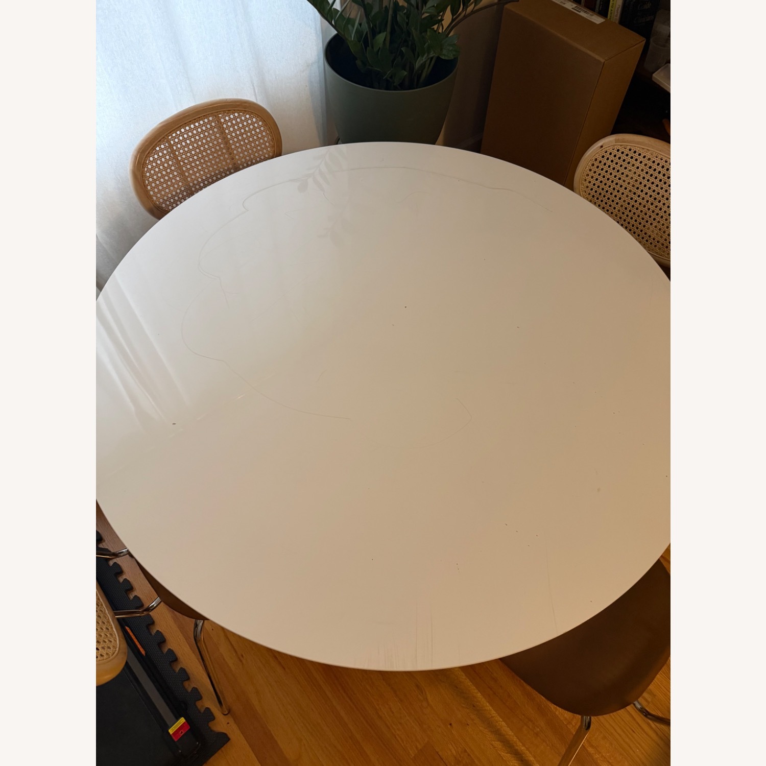 CB2 White Pedestal Table by Ceci Thompson - image-3