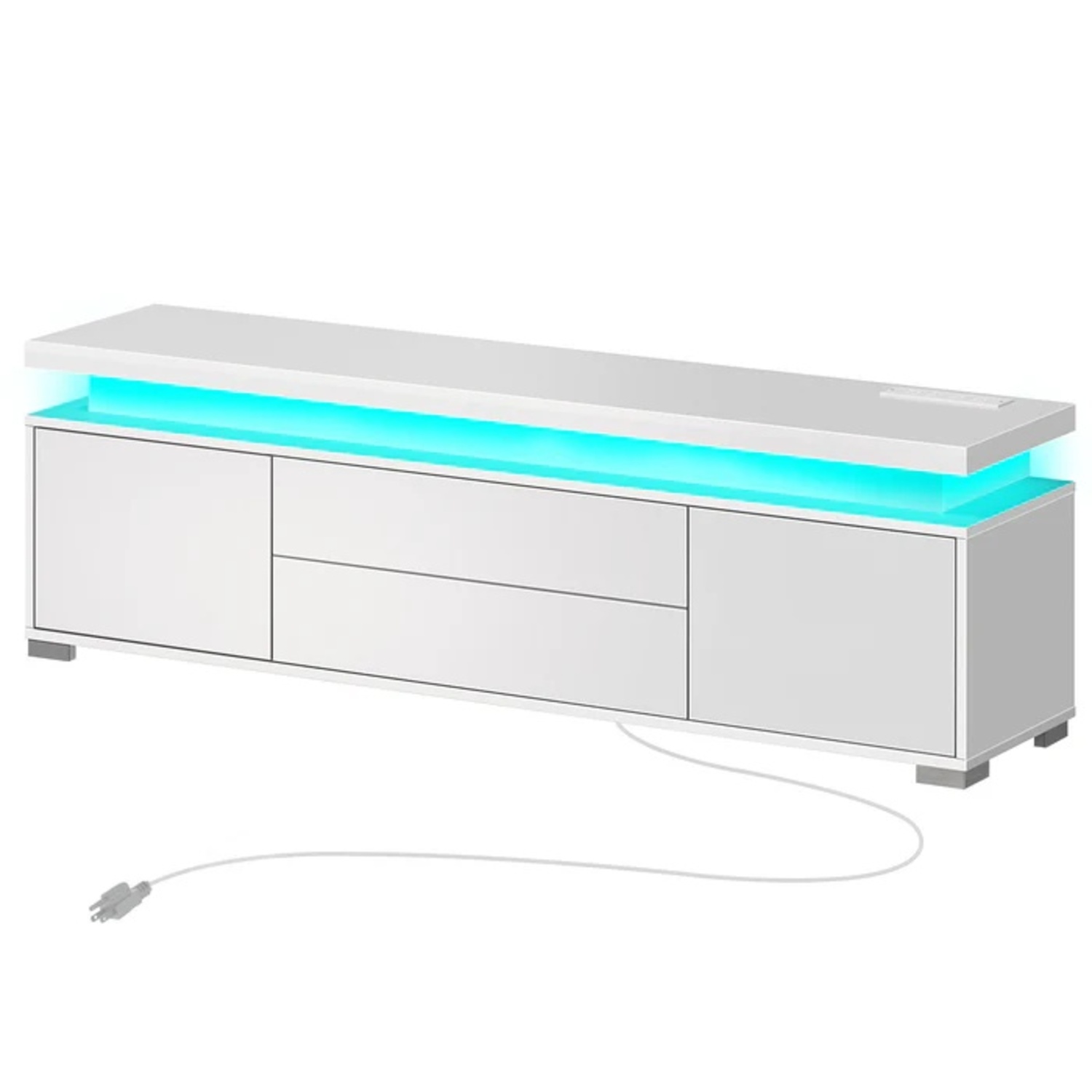 Rolanstar White TV Stand - image-8