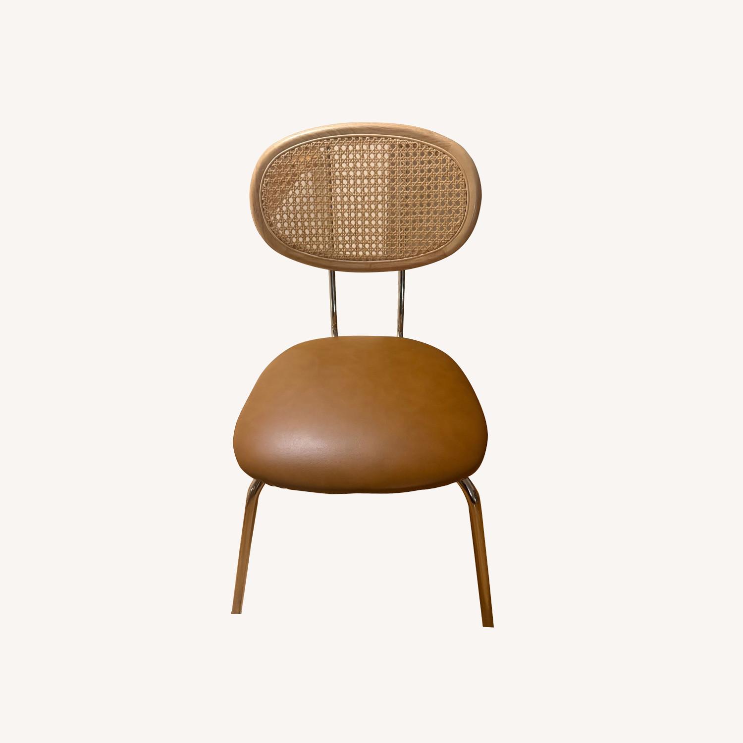 Light Brown Faux Leather Dining Chair - image-0